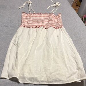 Madewell Cream and Red Textured cover up